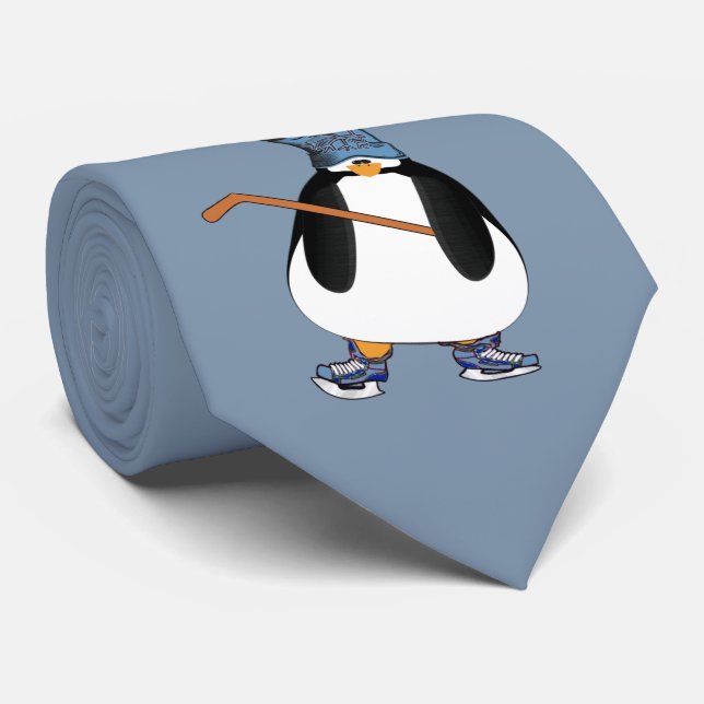 Hockey Penguin Neck Tie (Rolled)