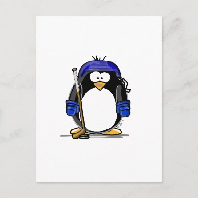 Hockey Penguin Postcard (Front)
