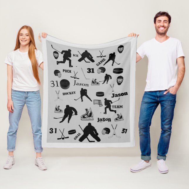 HOCKEY Personalized Blanket (In Situ)