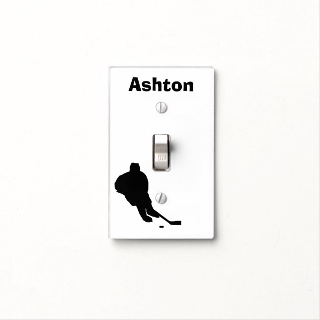 Hockey Personalized Light Switch Cover (In Situ)