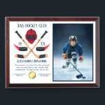 HOCKEY Photo Award Plaque<br><div class="desc">Celebrate hockey excellence with this custom Hockey Photo Award Plaque. Designed with a sleek finish and space to showcase a personalized photo, this plaque is the perfect way to honor players, coaches, or teams for their achievements on the ice. Add names, dates, and event details to create a unique keepsake...</div>