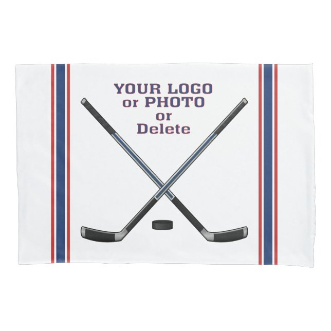 Hockey Pillow Case, Personalized & Your LOGO/PHOTO Case (Front)