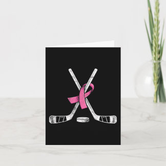 Hockey Pink Ribbon Breast Cancer Awareness Sport L Card