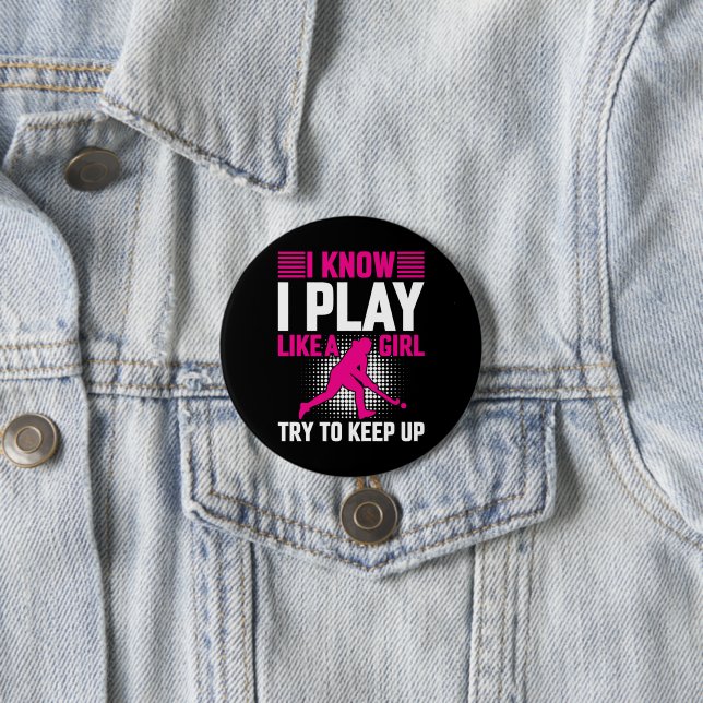Hockey Play Like a Girl Button (In Situ)