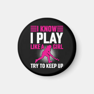 Hockey Play Like a Girl Magnet