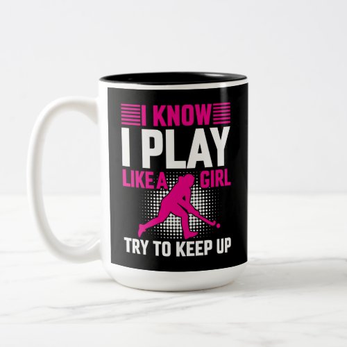 Hockey Play Like a Girl Two_Tone Coffee Mug