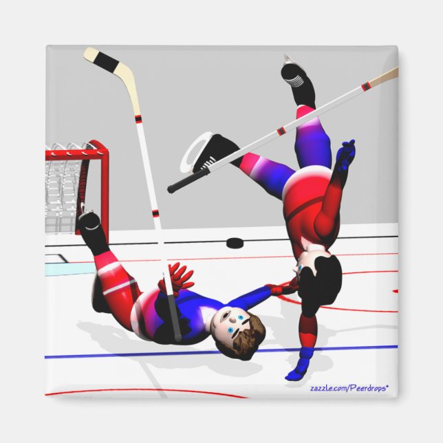 Hockey Player Action Magnet (Front)