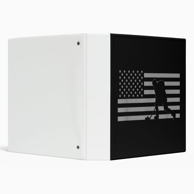 Hockey Player - American Flag Hockey 3 Ring Binder (Background)