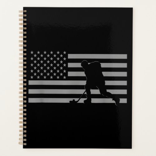 Hockey Player _ American Flag Hockey Planner