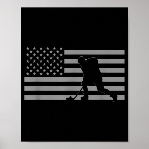 Hockey Player _ American Flag Hockey Poster