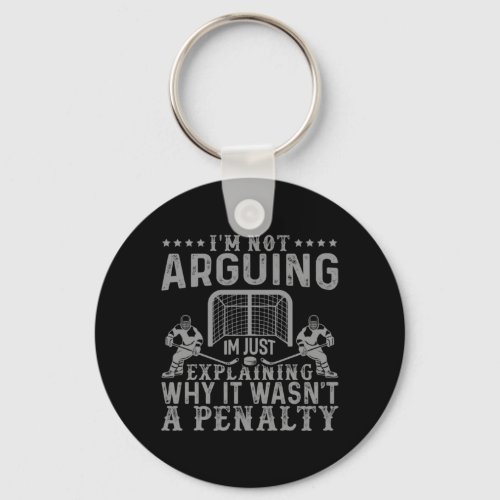 Hockey Player Arguing Gift Fun Hockey  Keychain