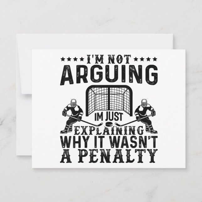 Hockey Player Arguing Gift Funny Hockey Holiday Card (Front)