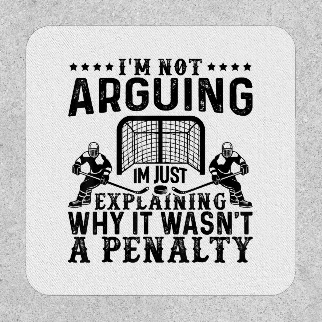 Hockey Player Arguing Gift Funny Hockey Patch (Front)