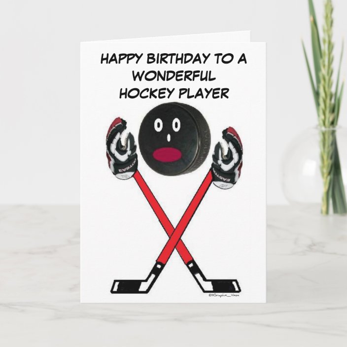 Hockey Player Birthday Card Zazzle Hockey Player Birthday Card Zazzle