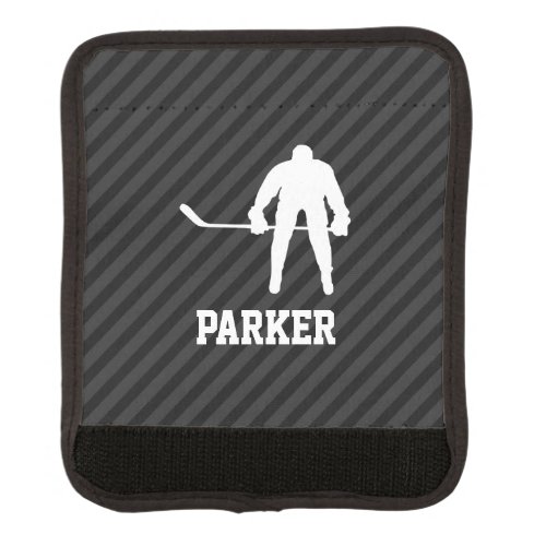 Hockey Player Black  Dark Gray Stripes Luggage Handle Wrap