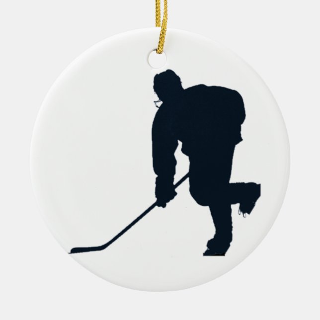 Hockey Player Ceramic Ornament (Front)