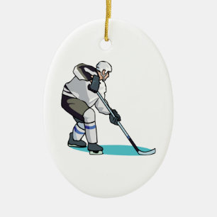 Hockey Player Ceramic Ornament