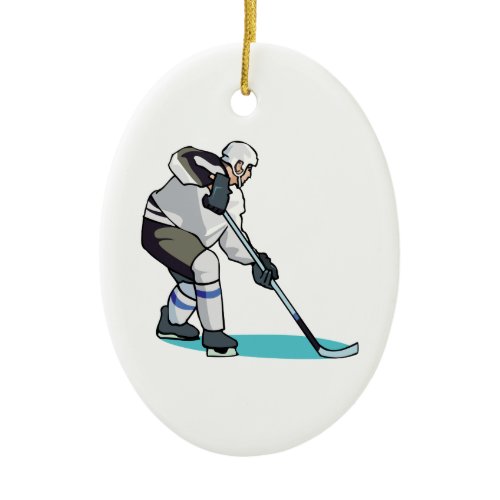 Hockey Player Ceramic Ornament