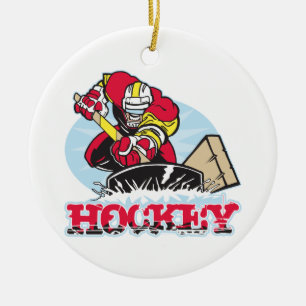 Hockey Player Ceramic Ornament