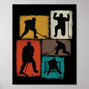 Hockey Player Collage Men Kids Coach Youth Boys  Poster