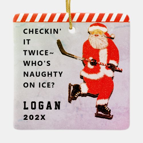 Hockey Player Collectible Ceramic Ornament