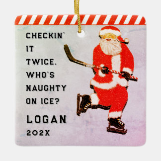 Hockey Player Collectible Ceramic Ornament