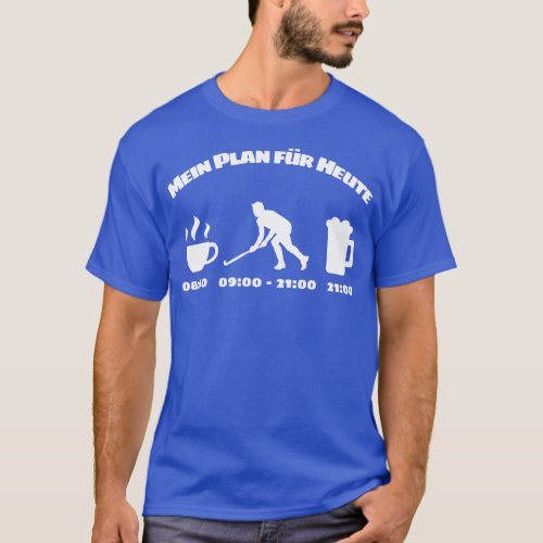Hockey player daily routine funny hockey field hoc T_Shirt