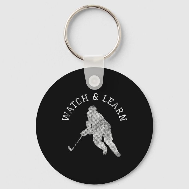 Hockey Player Expertise Bragging  Keychain (Front)