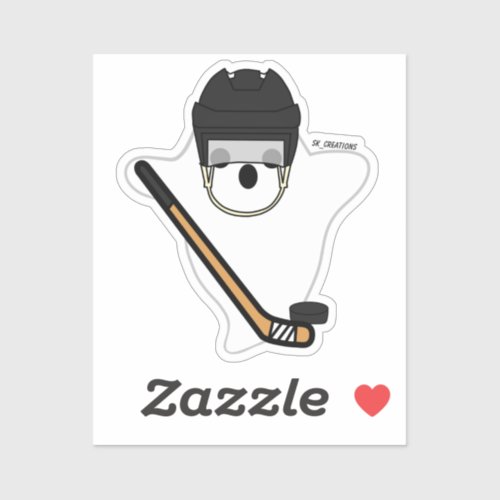 Hockey Player Ghost Sticker