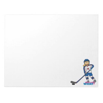 Hockey Player Girl Notepad by girlscantwhat at Zazzle
