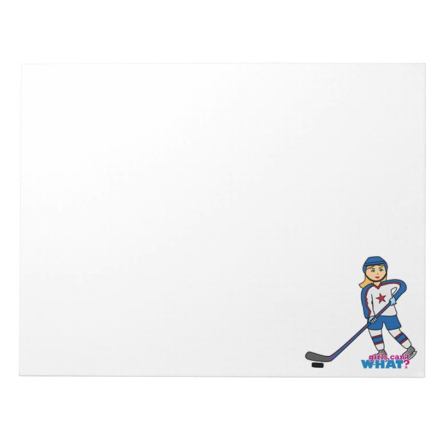 Hockey Player Girl Notepad (Front)