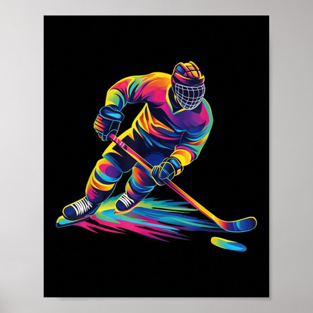 Hockey Player Graphic  Poster (Front)