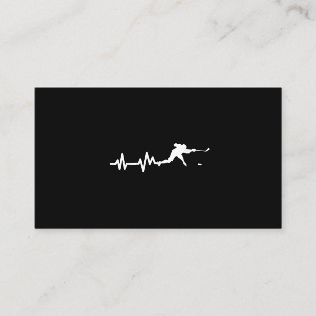 Hockey Player Heartbeat Ice Hockey Business Card (Front)