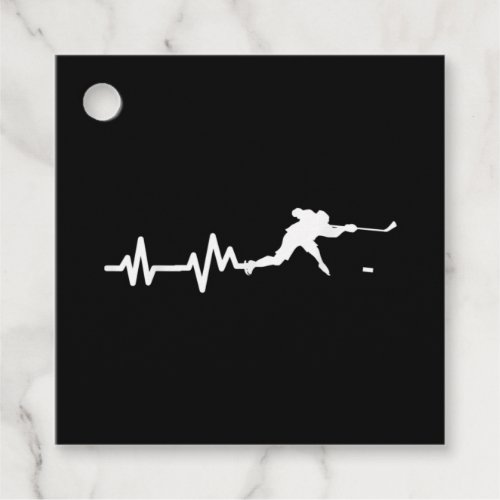 Hockey Player Heartbeat Ice Hockey Favor Tags