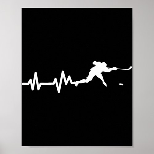 Hockey Player Heartbeat Ice Hockey Gift  Poster