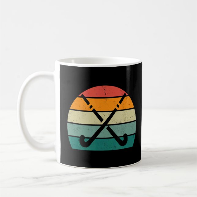 Hockey Player Hockey Puck Field Roller Stick Strik Coffee Mug (Left)