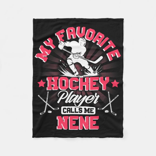 Hockey Player Ice My Favorite Hockey Player Calls  Fleece Blanket (Front)