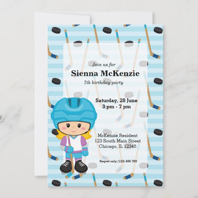Hockey player invitation (Front)