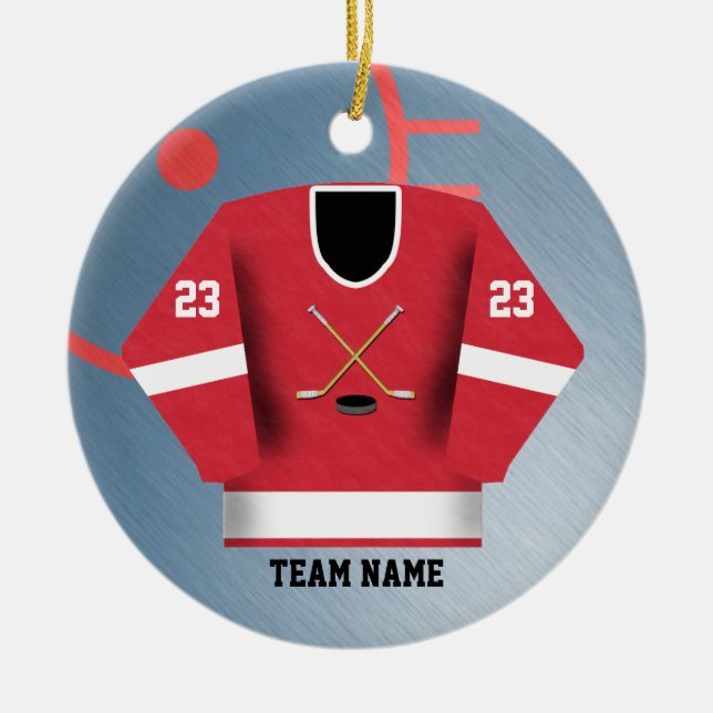 Hockey Player Jersey Ornament (Front)