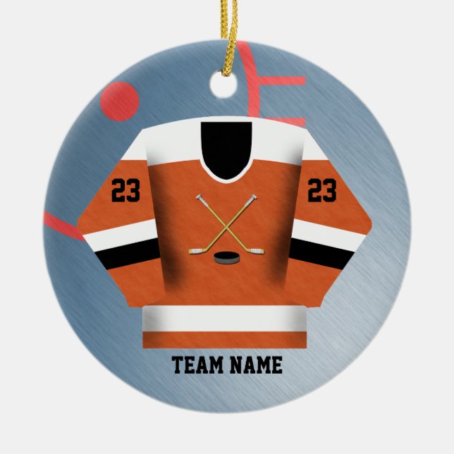 Hockey Player Jersey Ornament (Front)