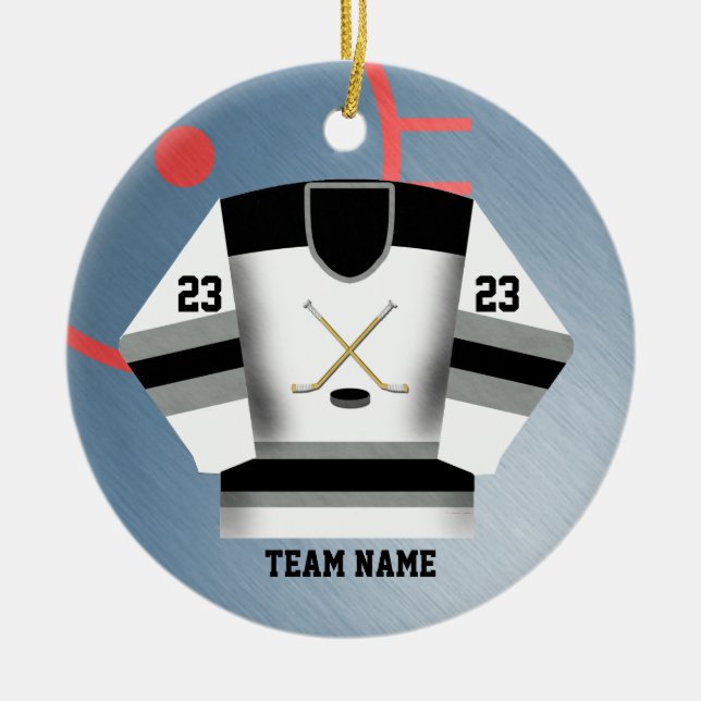 Hockey Player Jersey Ornament (Front)