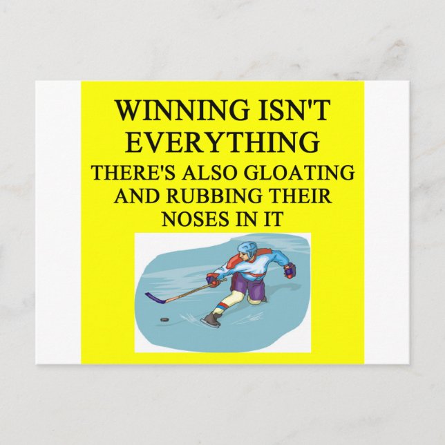 hockey player joke postcard (Front)