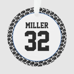 Hockey Player NAME Number Puck Stick Sports Ornament