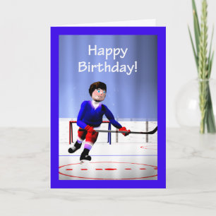 Hockey Player Overtime Birthday Card