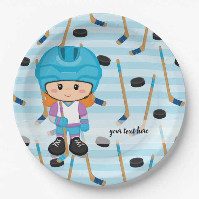 Hockey player paper plates (Front)