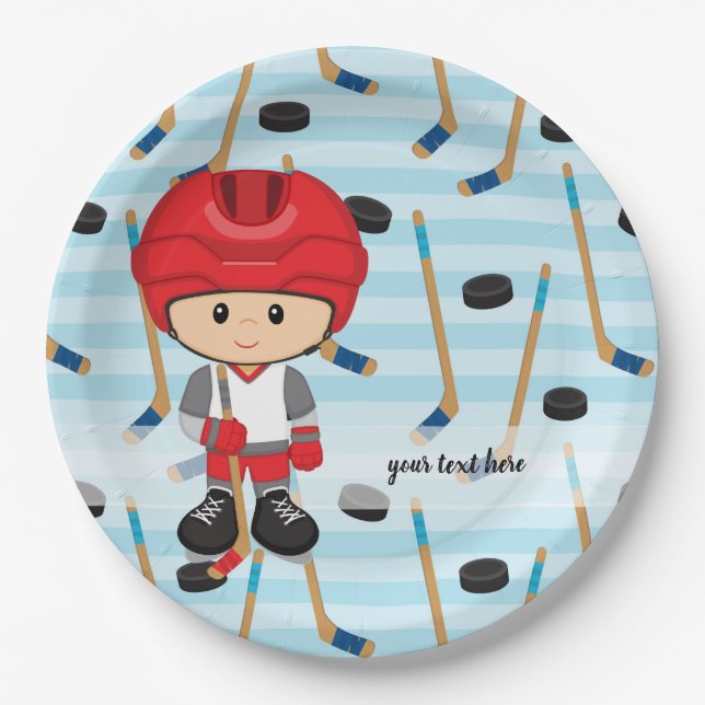 Hockey player paper plates (Front)