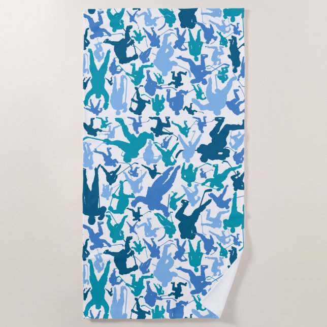 Hockey Player Pattern Beach Towel (Front)