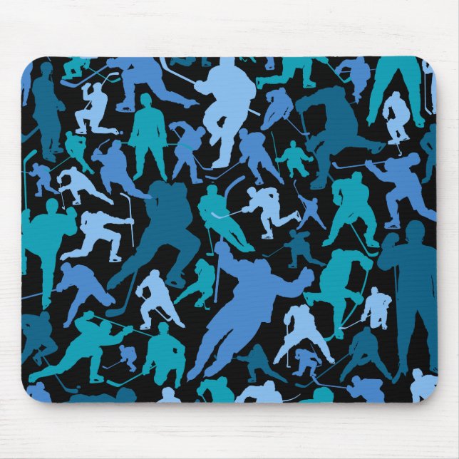 Hockey Player Pattern Mouse Pad (Front)