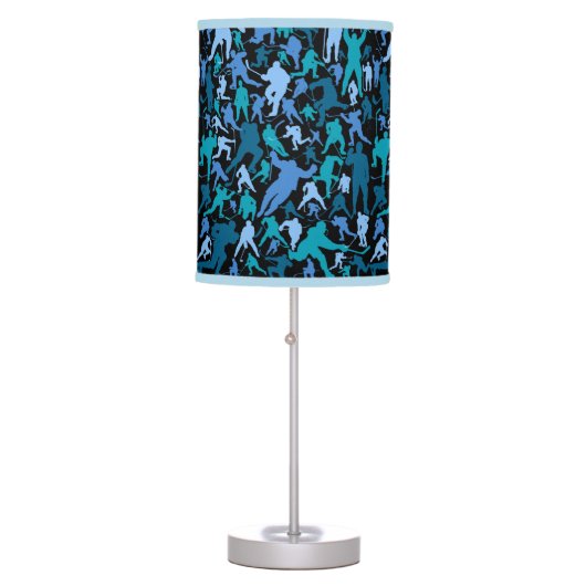 Hockey Player Pattern Table Lamp (Front)