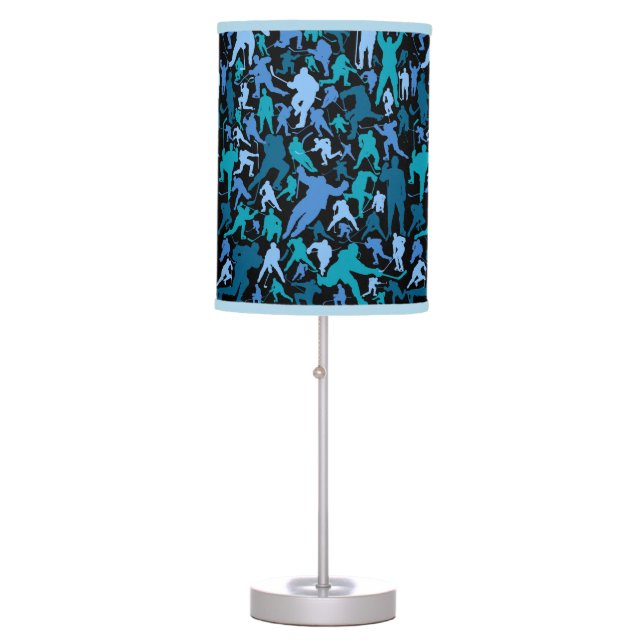 Hockey Player Pattern Table Lamp (Front)